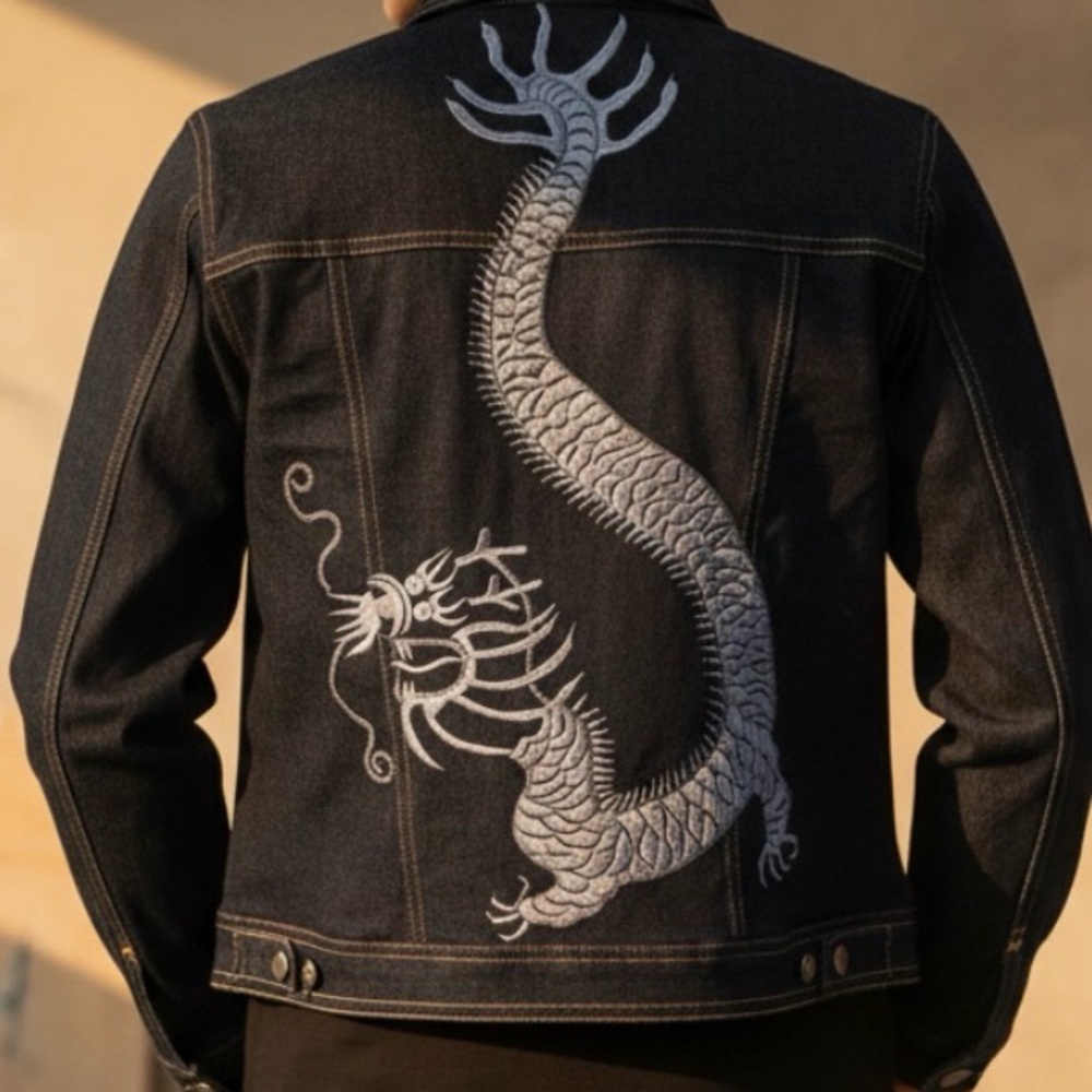 Christine Phillipe Denim Embroidered Sequin Jean Jacket - Picture 7 of 7
